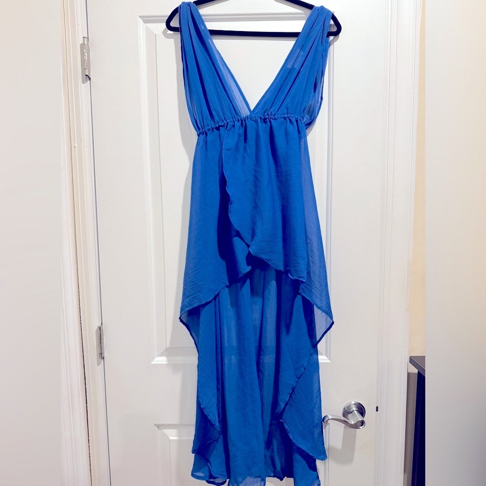 Royal Blue High-Low Cover Up Dress - Size S/M